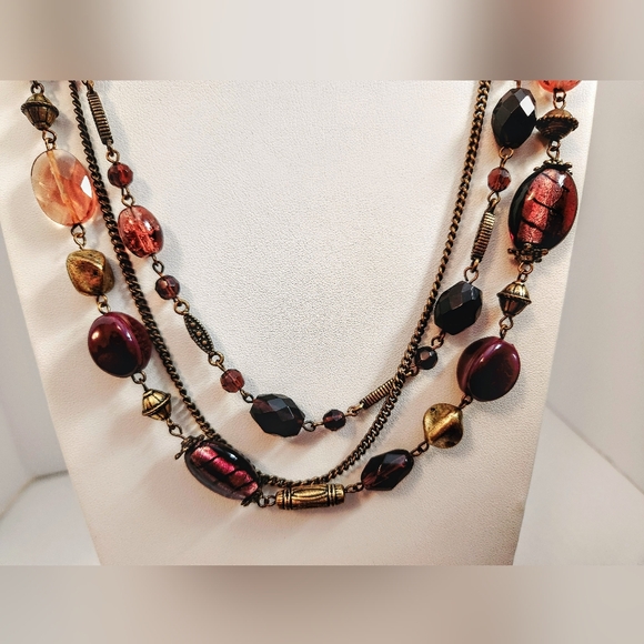 Vintage Premier Design Retired Facated Purple Amethyst Bead multistrand Necklace - Picture 4 of 12